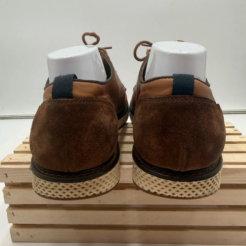 Vince Camuto Oxford Shoes Elyas Leather Suede Hybrid Brown Mens Size 12M